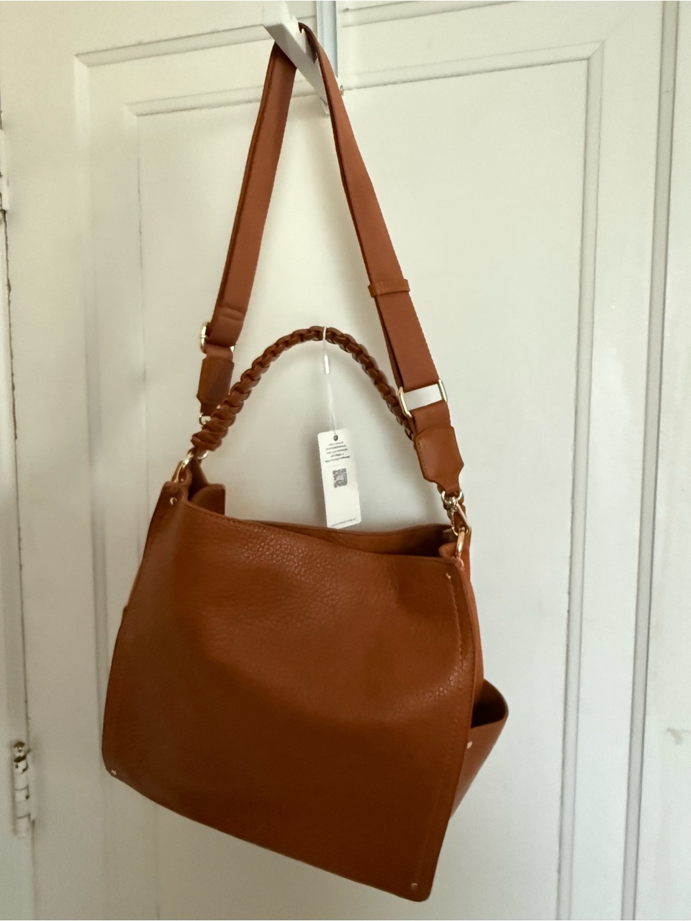 Urban Expressions Cognac Hobo with Braided Top Handle